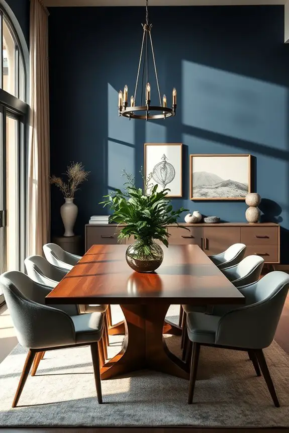 smoky blue serene dining