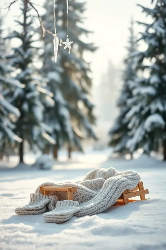 snowy outdoor baby photoshoot