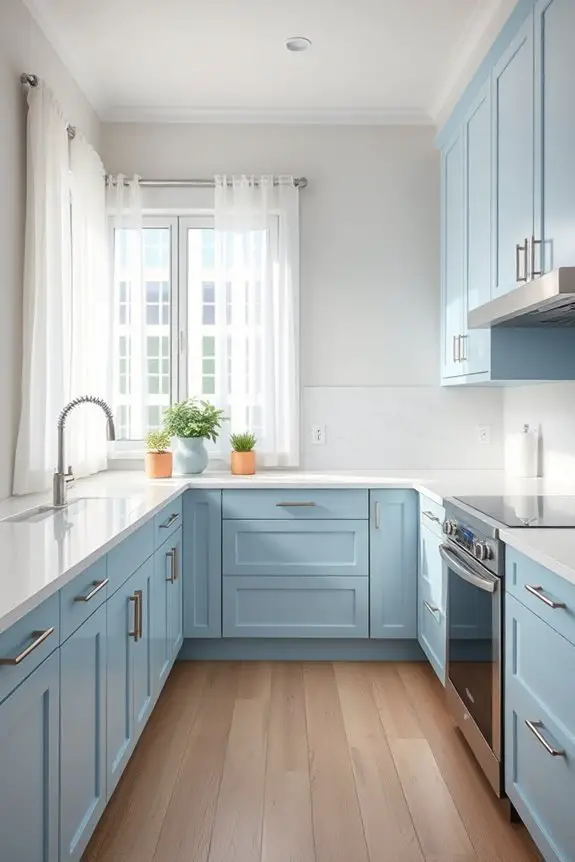 soft blue kitchen tranquility