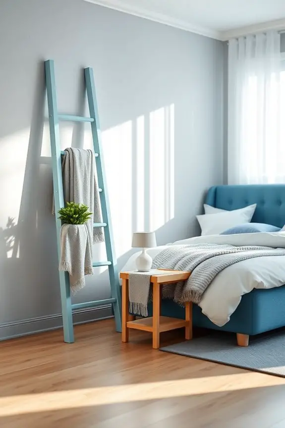 soft blue ladder accent