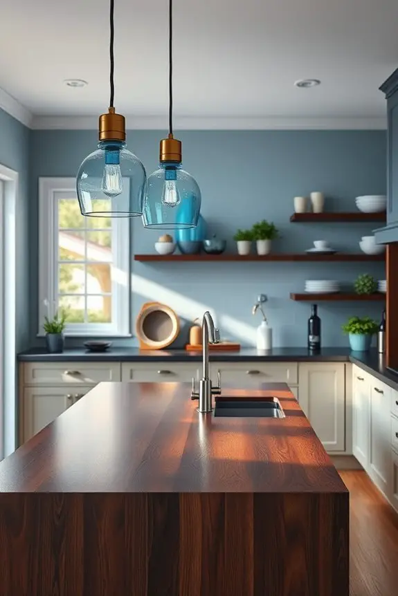 soft blue lighting elegance