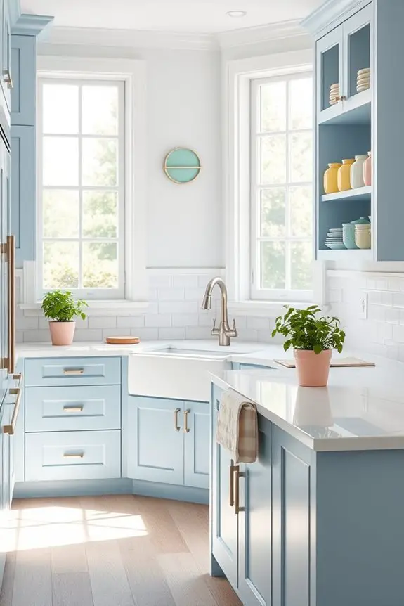 soft blue pastel kitchen
