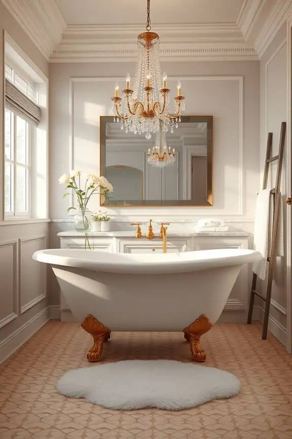 soft chandelier bathroom lighting