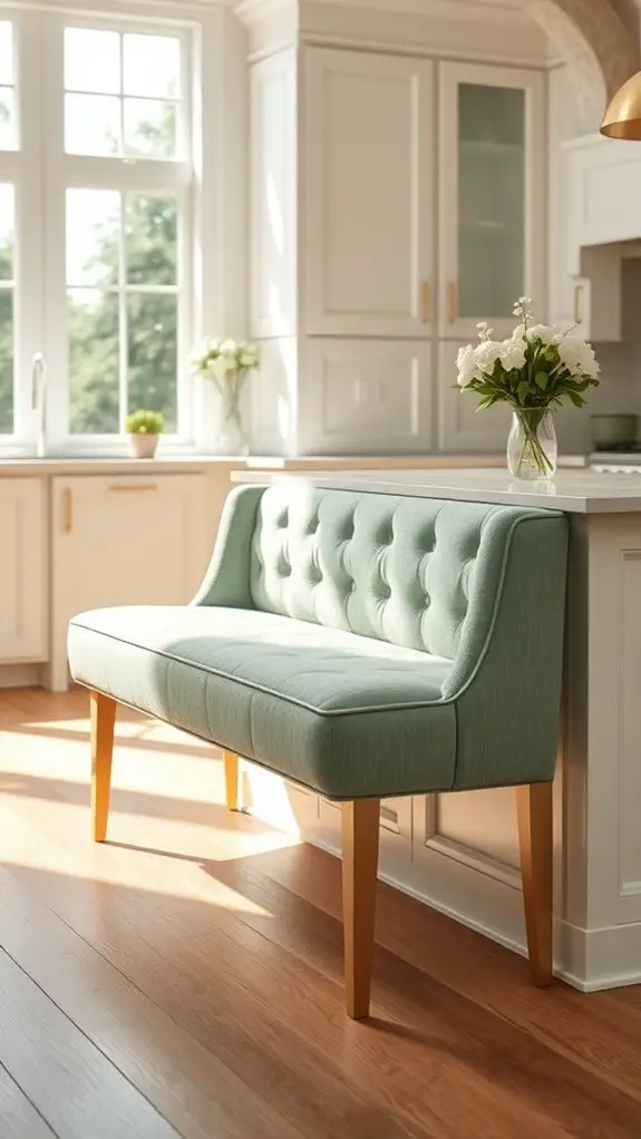 soft green kitchen focal point