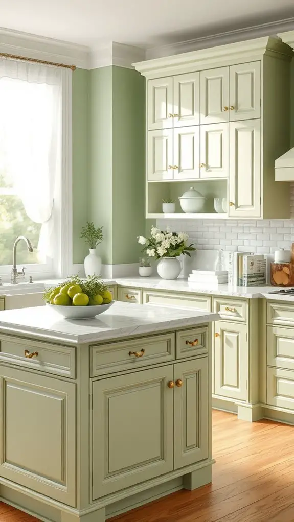 soft green kitchen tranquility