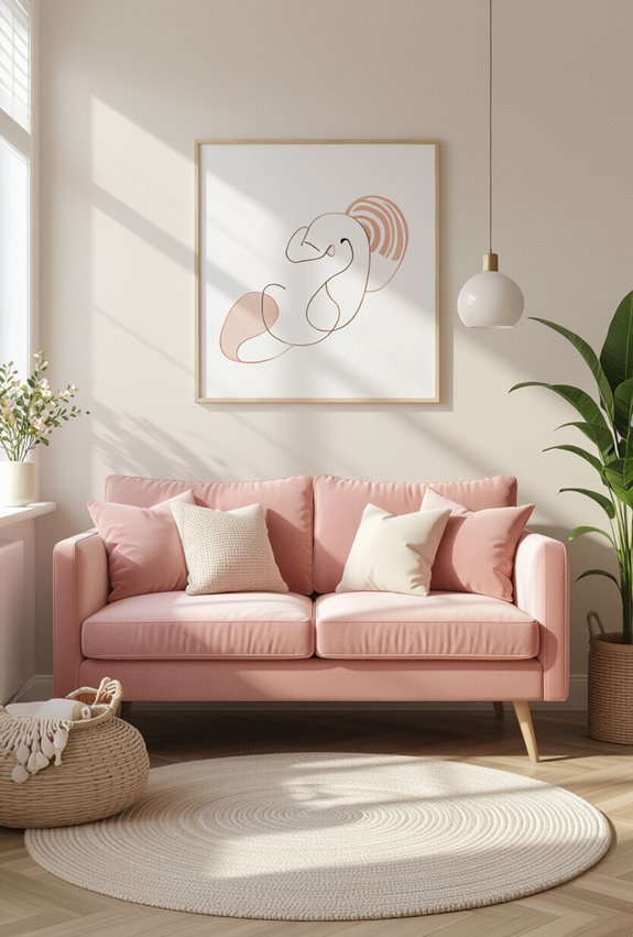 soft greenery sculptural feminine accents