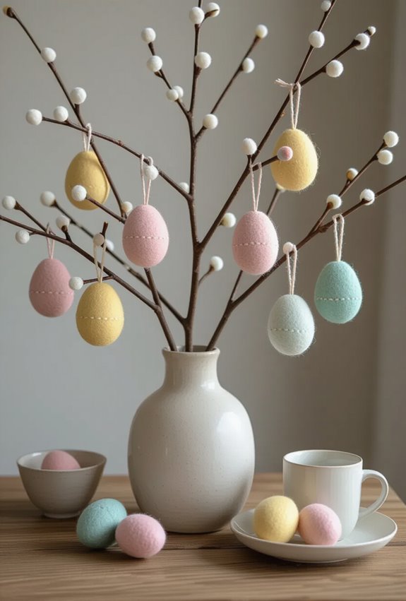 soft kid friendly felt egg ornaments