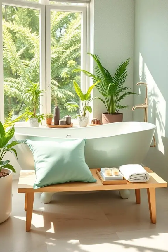 soft mint pillow accents