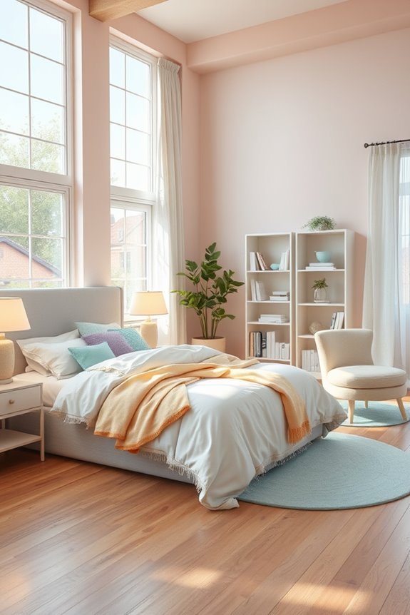 soft pastel calming bedroom