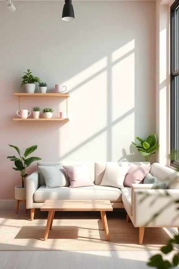 soft pastel coffee shop ambiance