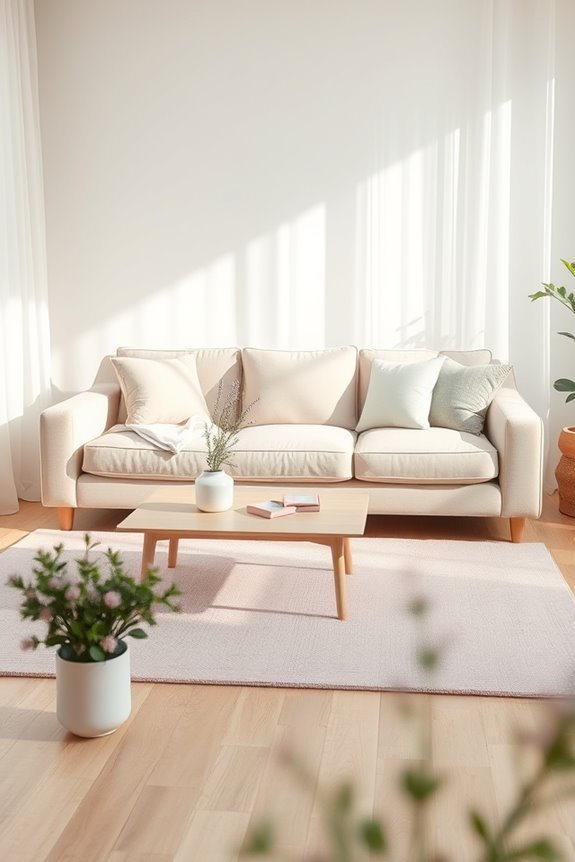 soft pastel living room accents