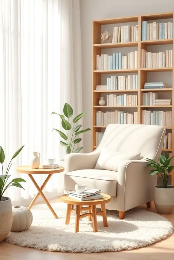 soft pastel reading space