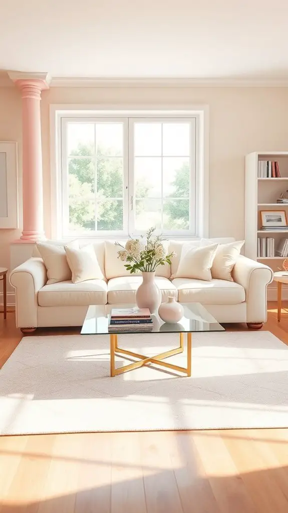 soft pink accent pillows