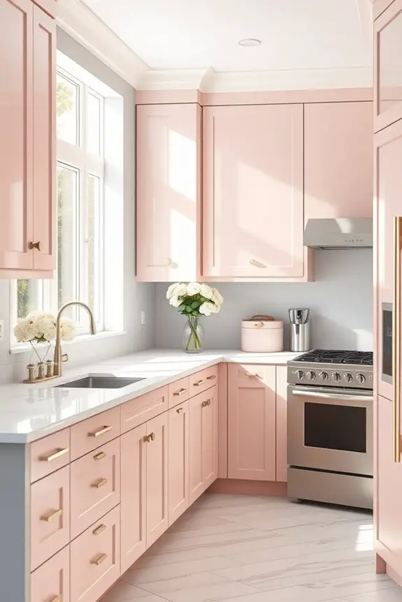 soft pink kitchen elegance