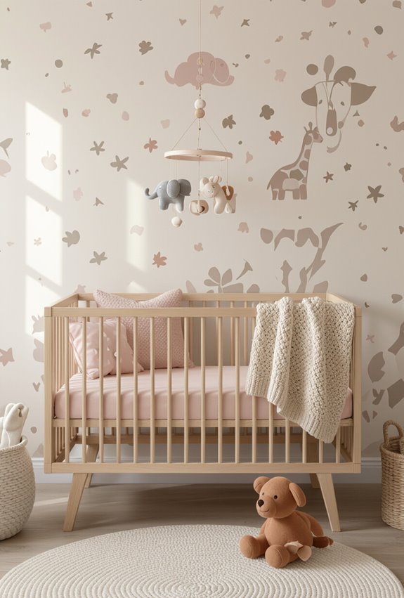soft pink safari nursery