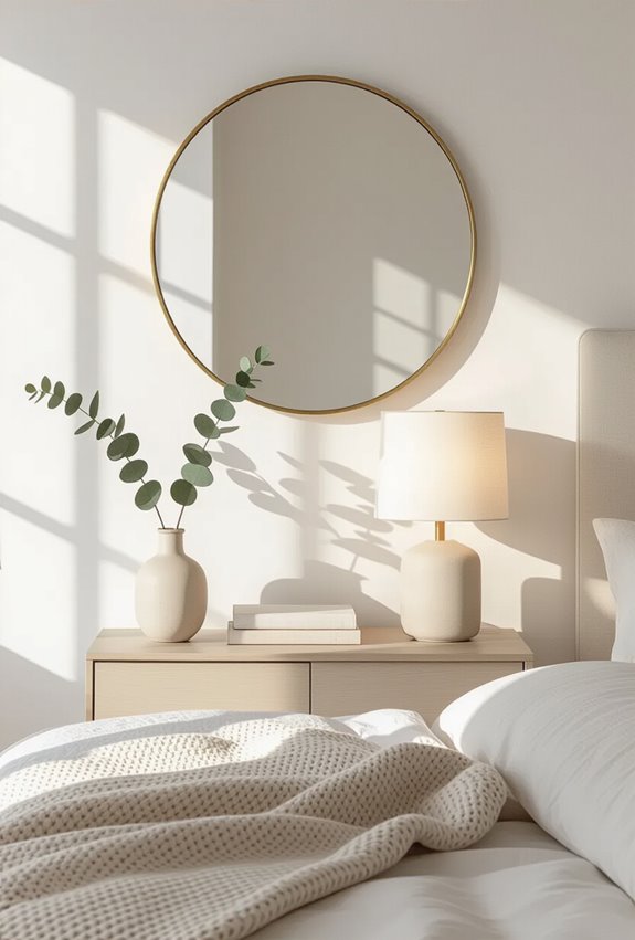 soft reflective bedside mirror