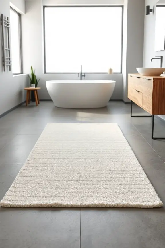 soft rugs enhance concrete warmth