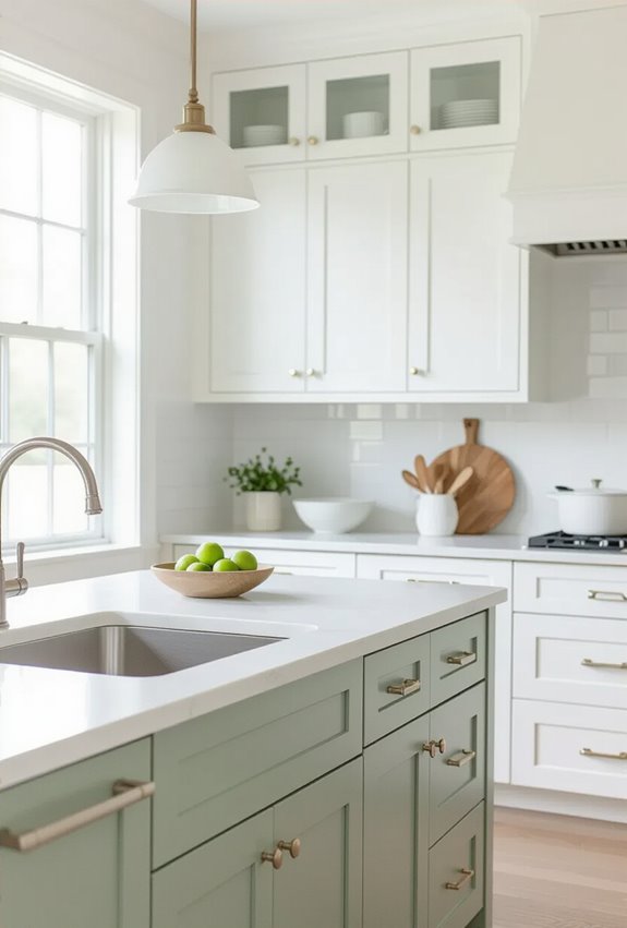 soft sage shaker kitchen