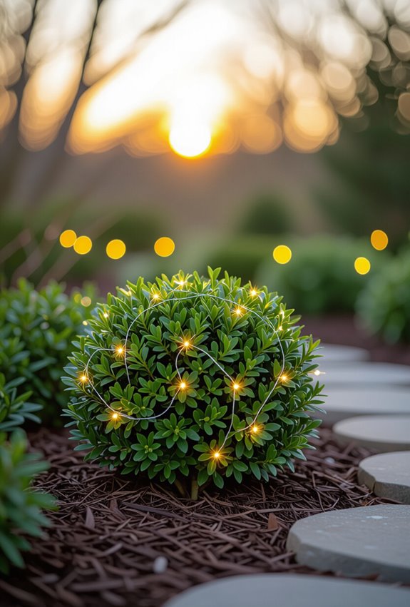 solar fairy lights woven shrubs