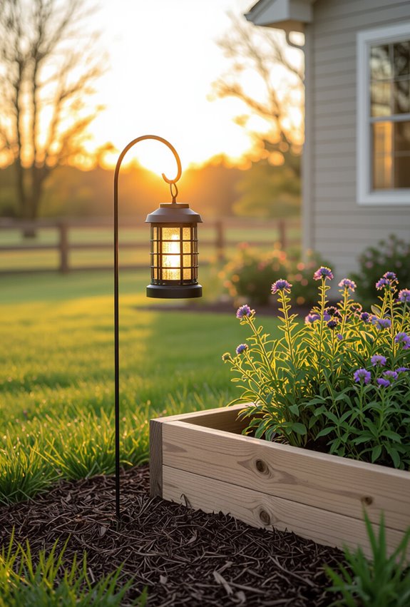 solar lanterns on shepherdhooks