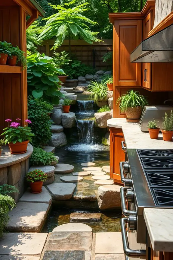 soothing outdoor water feature