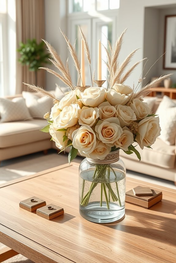 sophisticated beige floral arrangements