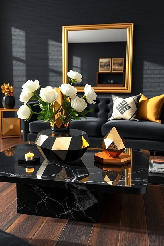 sophisticated black and gold