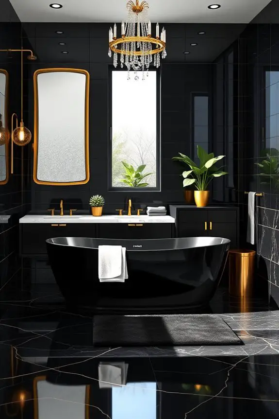 sophisticated black and gold accents