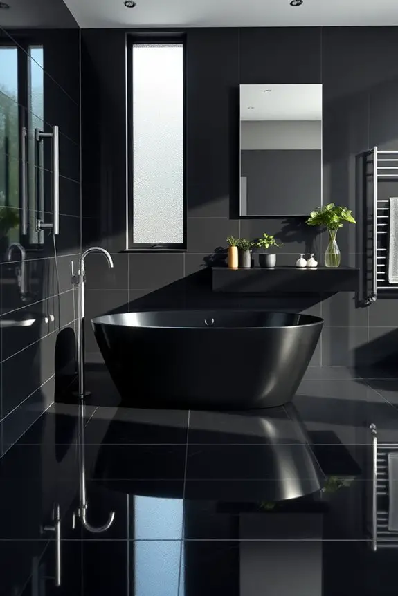 sophisticated black and silver accents