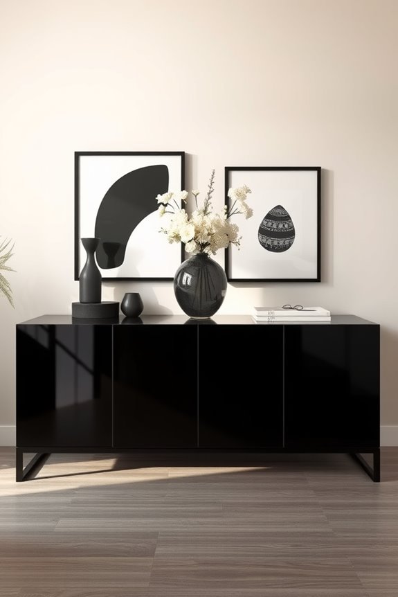 sophisticated black buffet elegance