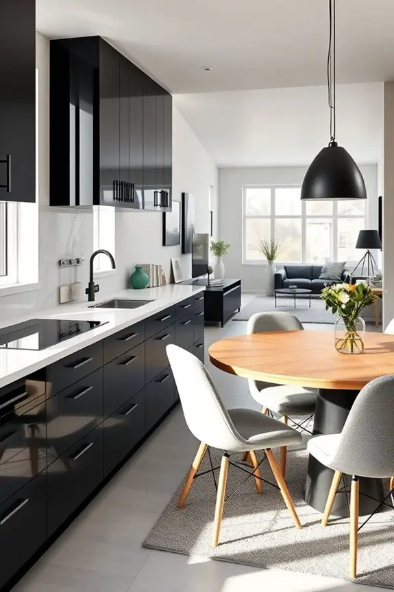 sophisticated black cabinet design
