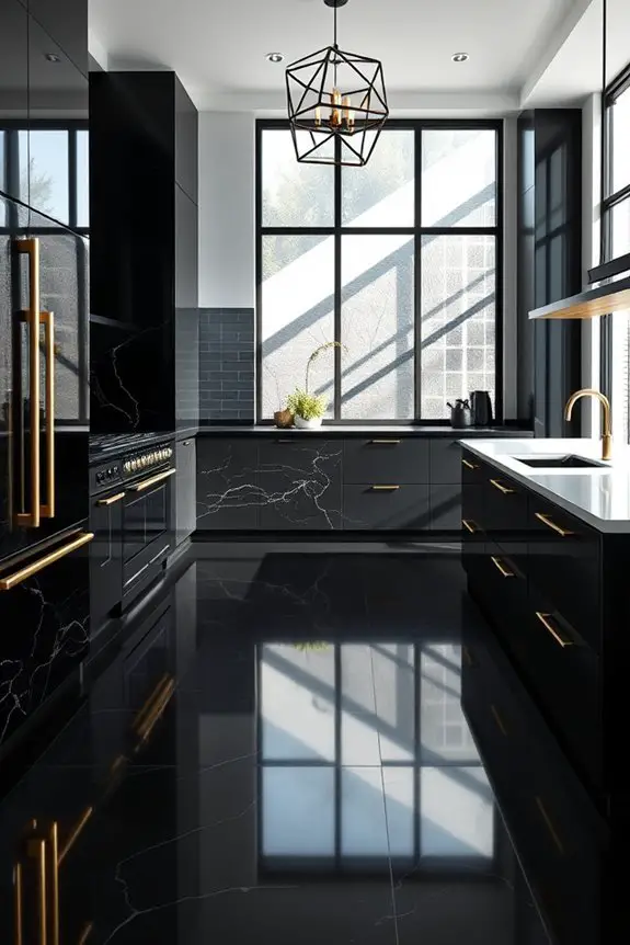 sophisticated black floor designs
