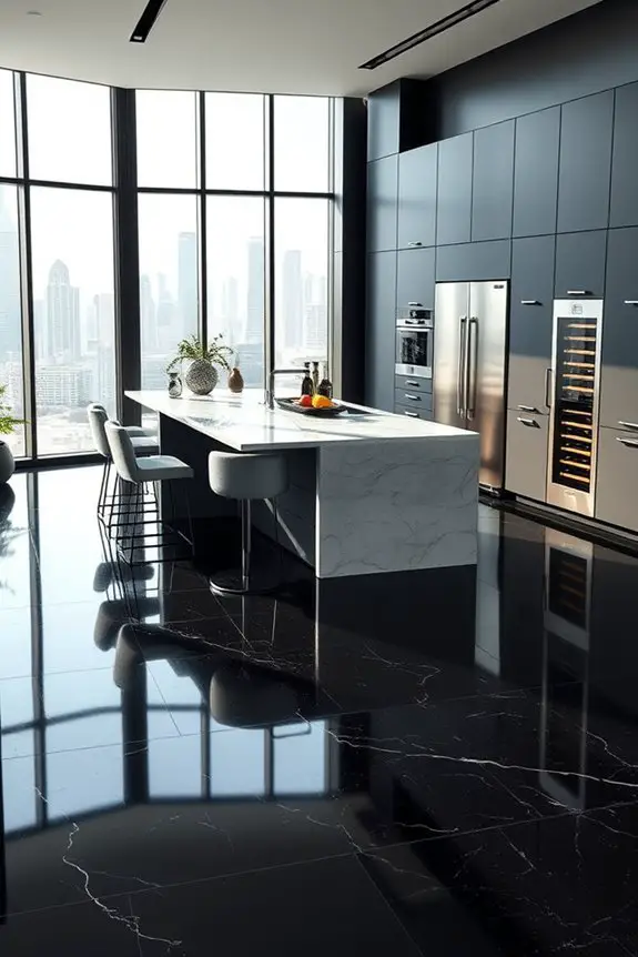 sophisticated black flooring elegance