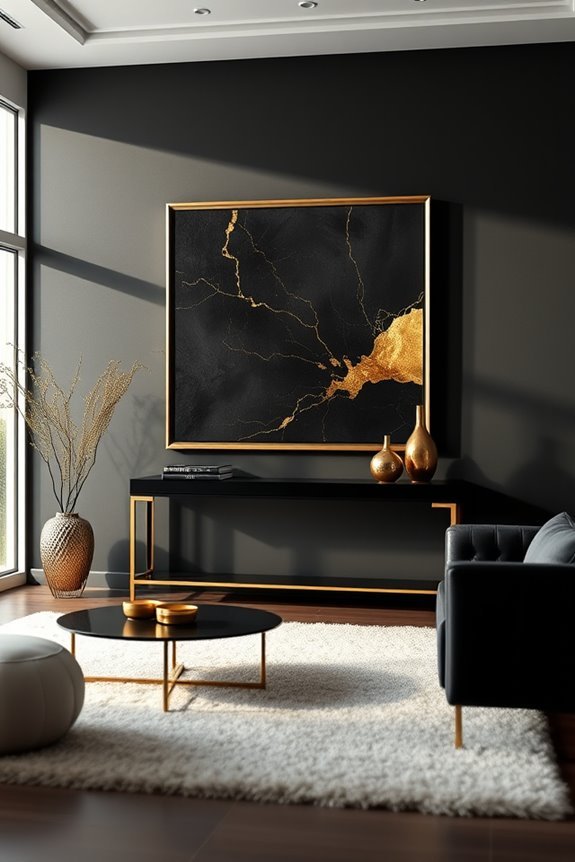 sophisticated black gold artworks