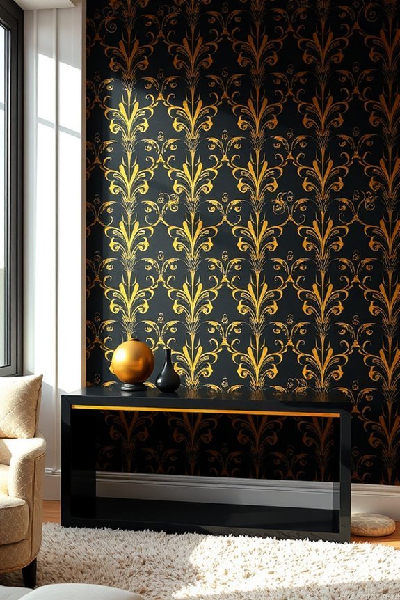 sophisticated black gold wallpaper