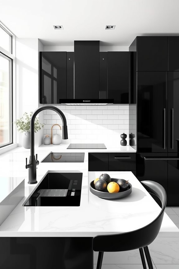 sophisticated black kitchen hardware