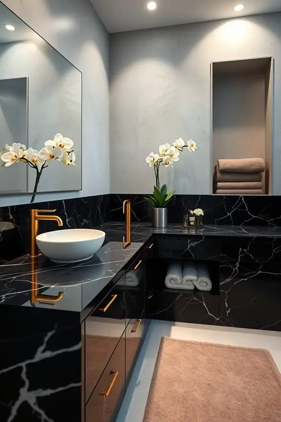 sophisticated black marble elegance