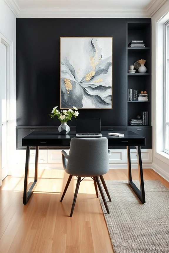sophisticated black office design
