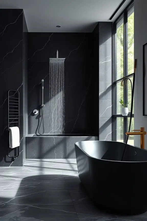 sophisticated black shower design