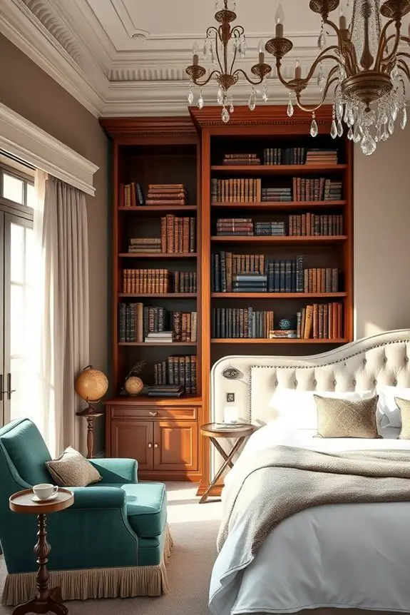 sophisticated built in bookshelves