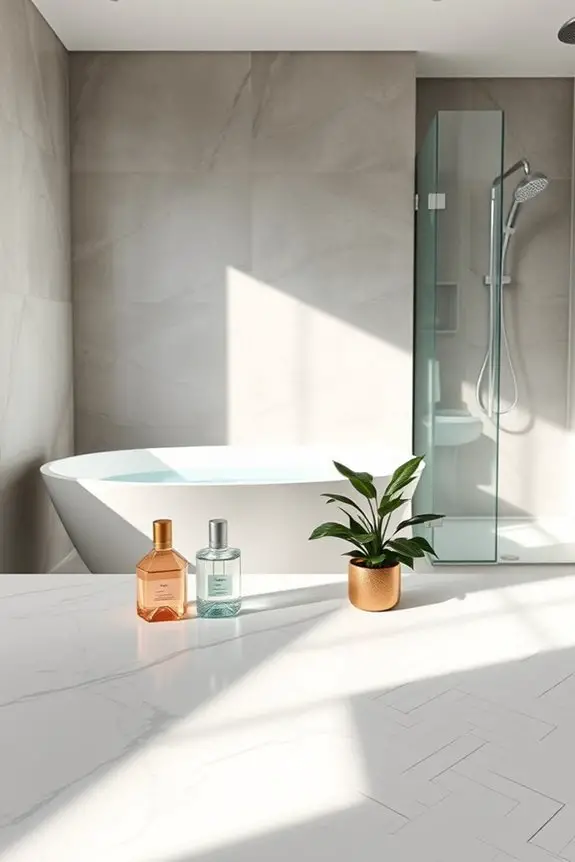sophisticated color combinations enhance bathrooms