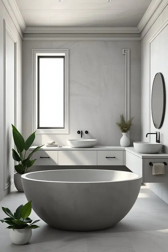 sophisticated concrete bathroom accents
