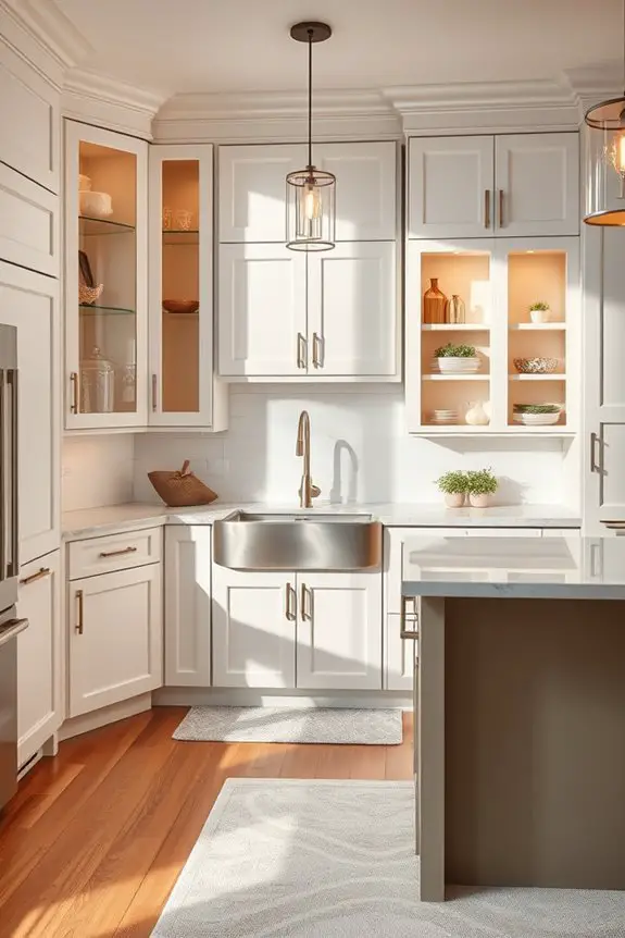 sophisticated corner kitchen features
