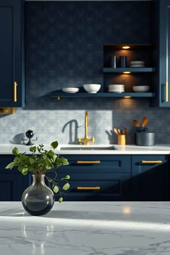 sophisticated dark blue elegance