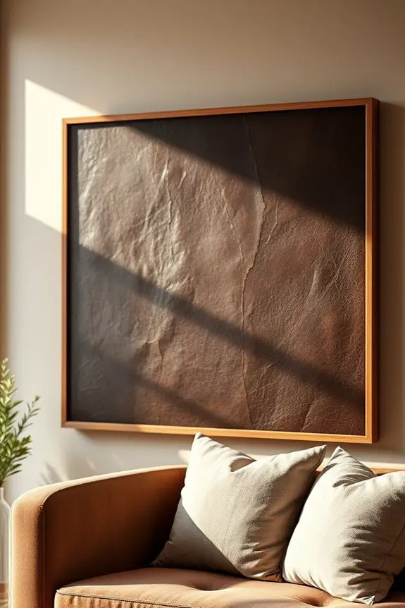 sophisticated dark brown leather art