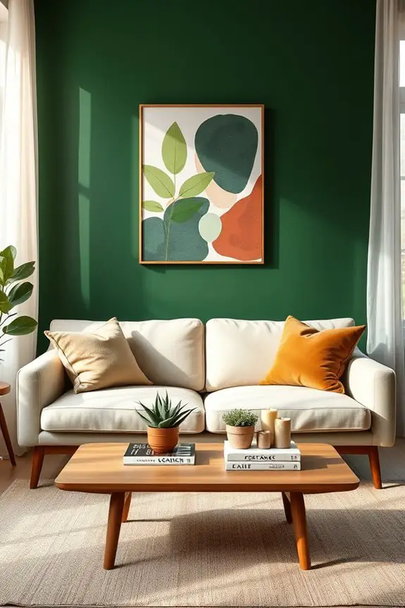 sophisticated dark green accents