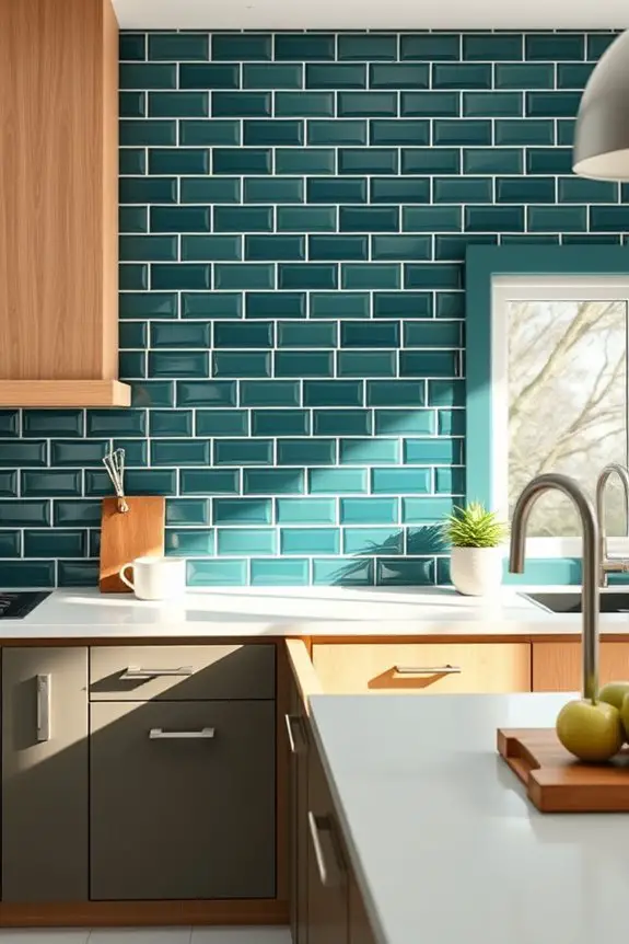 sophisticated dark teal tiles