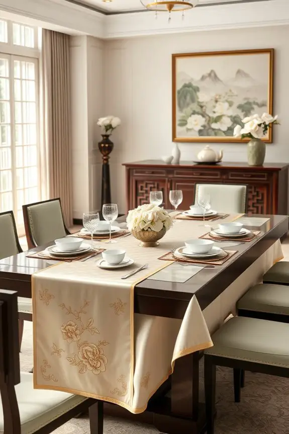 sophisticated dining table linens
