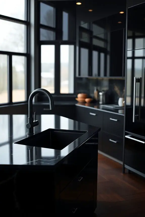 sophisticated glossy black elegance