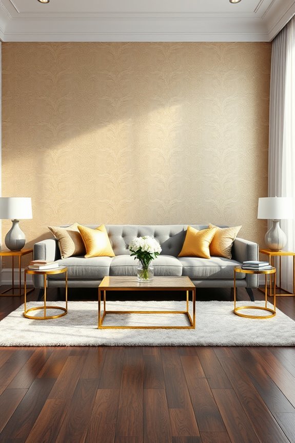 sophisticated gold and grey